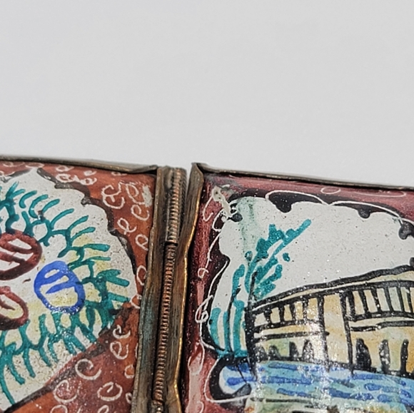 Vtg hand painted baked enamel bracelet - Picture 6 of 8